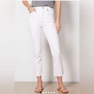 Agolde Riley High rise straight crop in white